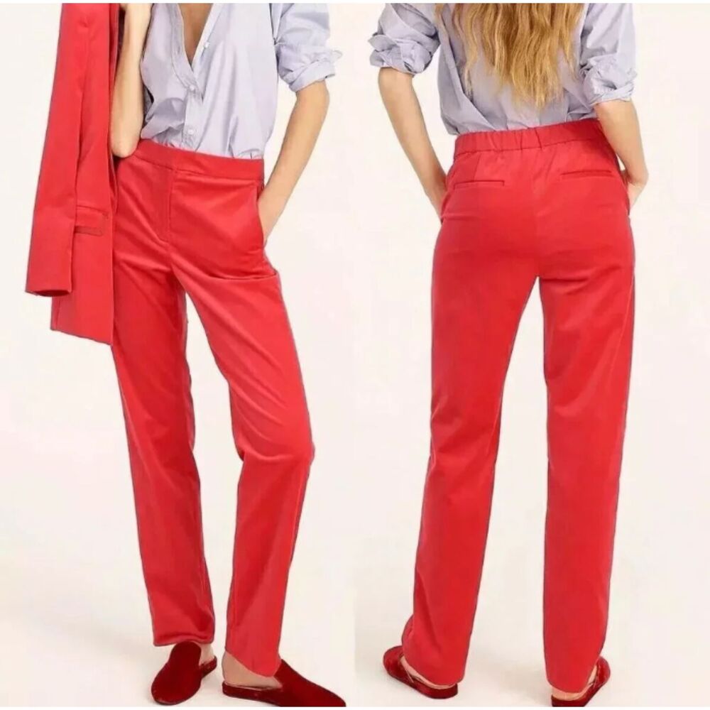 J.Crew Collection Full-length Straight-leg Stretch Cotton Velvet Sz. 14